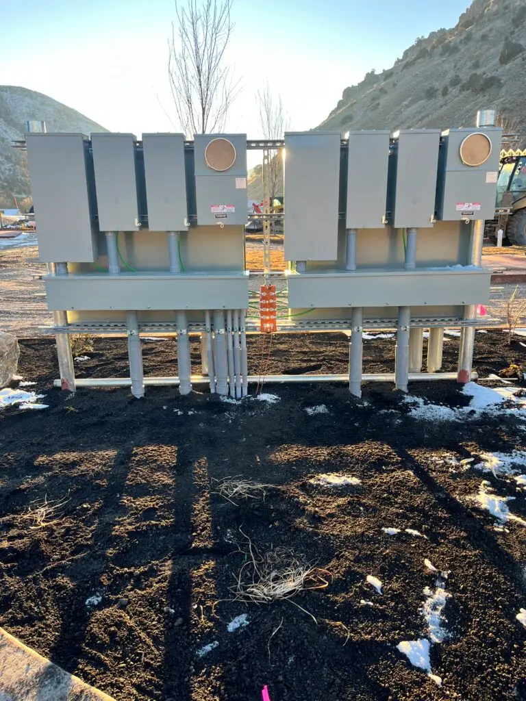 A service rack at an rv campground