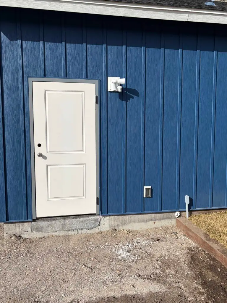 security lights installed next to an exterior door