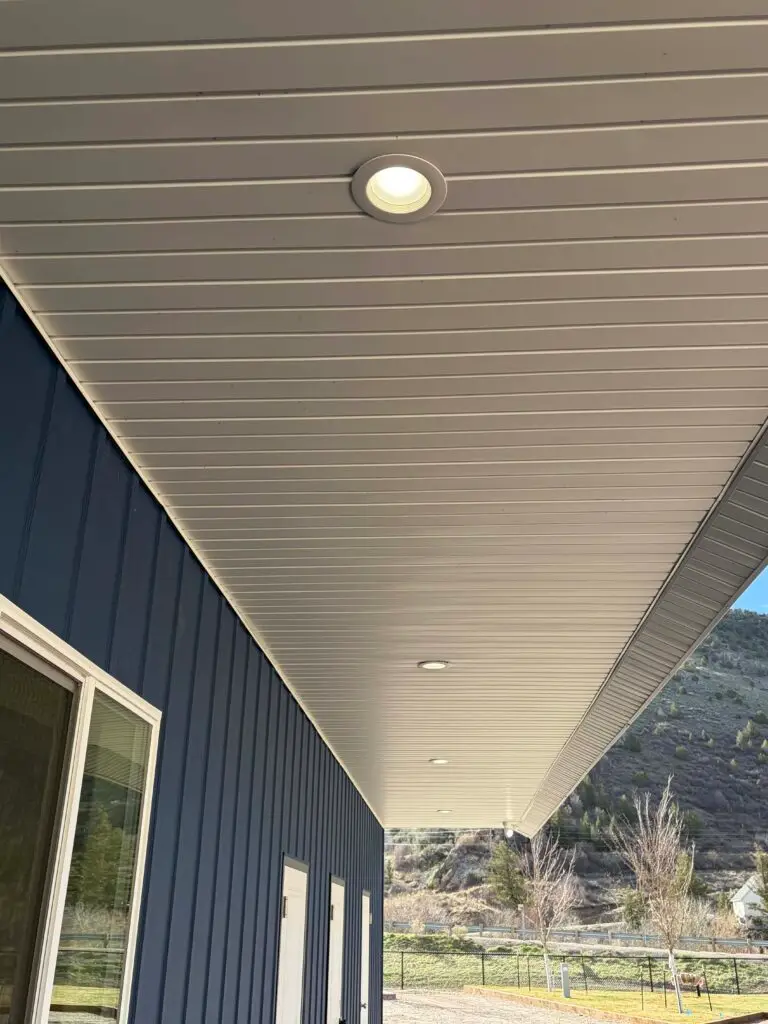 pot lights installed in a exterior soffit
